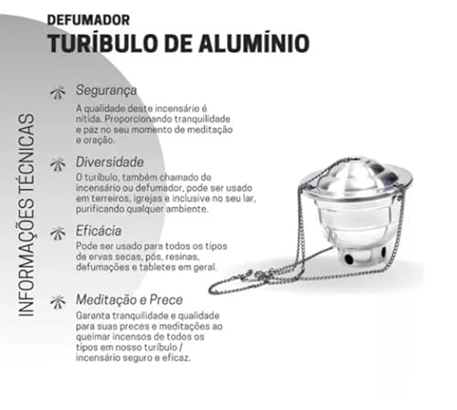 Turíbulo Incensário Defumador De Alumínio Pequeno