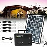 Solar Generator Lighting System, Portable Solar Panel Kit Solar Power Generator Lighting Kit...