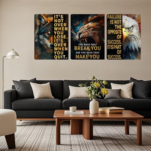 3 Panel Print Canvas Wall Art Motivational Office Wall Decor Painting Inspirational Posters Modern Inspiring Artwork for Home Living Room Bedroom Wall Decor Office Wall Art Ready to Hang - 48"Wx24"H by Yetaryy - Image 5