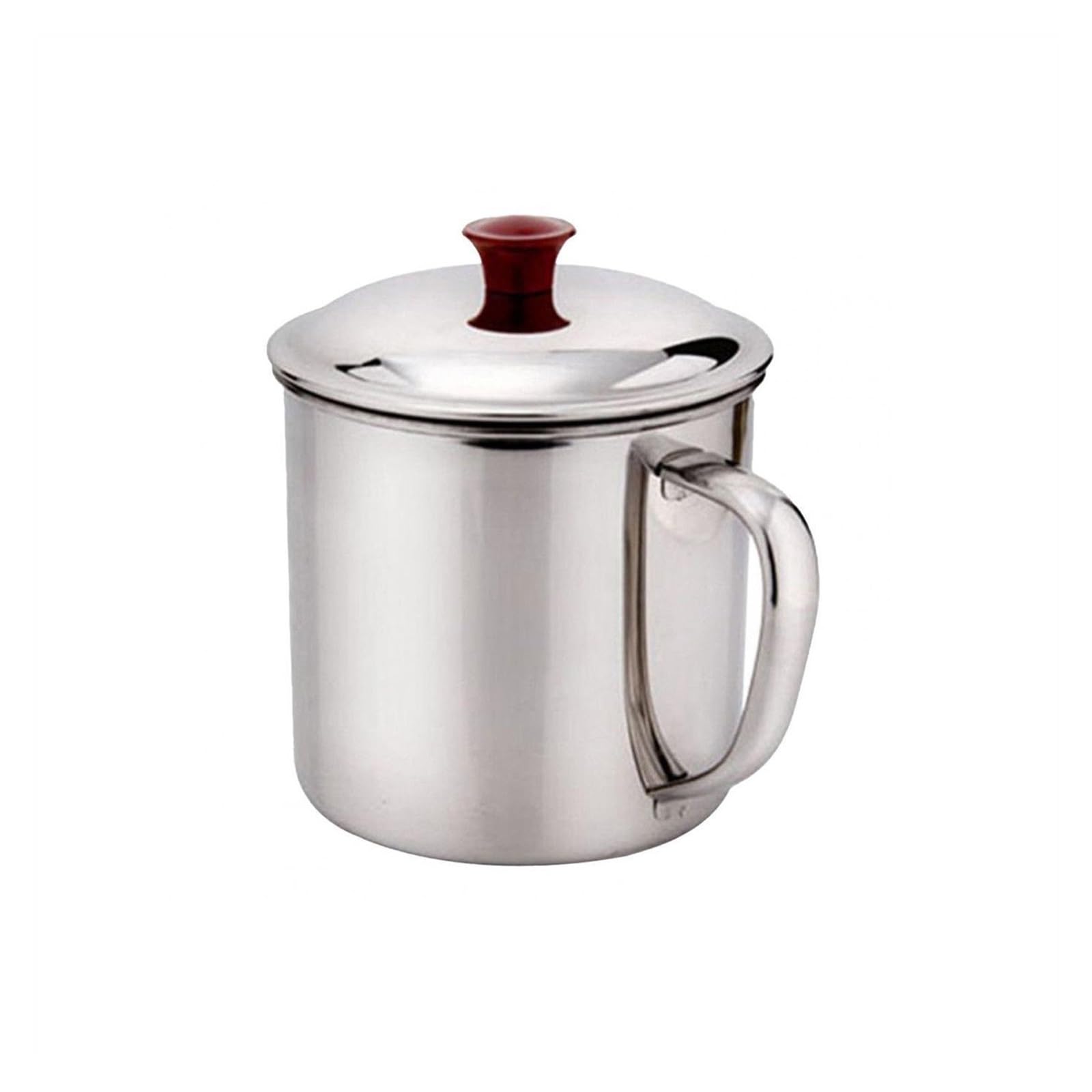 Tasses à café en acier inoxydable 480ml avec poignée argentée pour le camping