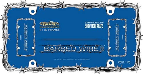 Cruiser Accessories 22230 Barbed Wire Ii License Plate Frame, Chrome, 1 Frame #TOP1