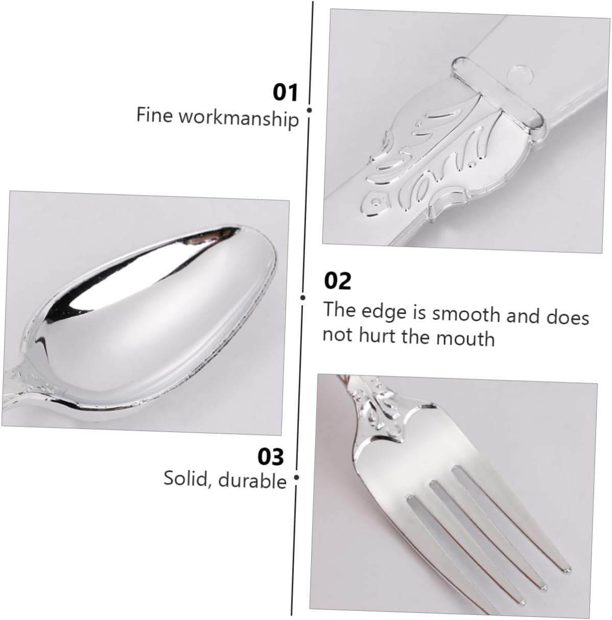 12pcs Silver Gilded Cutlery Elegant Forks Spoons and Knives for Parties Weddings and Family Gatherings and Stylish Tableware