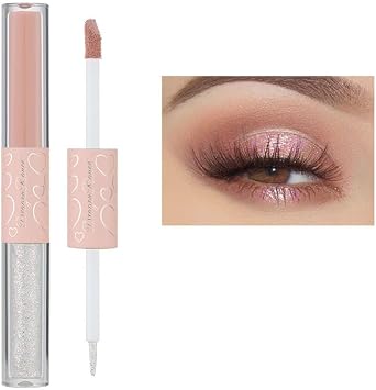 Double Ended Liquid Eyeshadow, 2-in-1, Brightening Eye Shadow Liquid Highlighter Glitter Eyeliner Korean Beauty, Liquid Glitter, Strong Adhesion, Korean Cosmetics, Glitter Eye Shadow, Glitter Eye