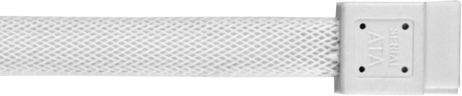 SilverStone Technology CP07W SATA 3 Sleeved White Cable with EMI Guard for 6Gb/s 2-Pack