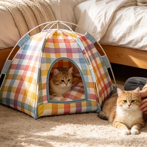 Interior gatos refugio portátil cerrado de mascotas ventilada para jardín 4