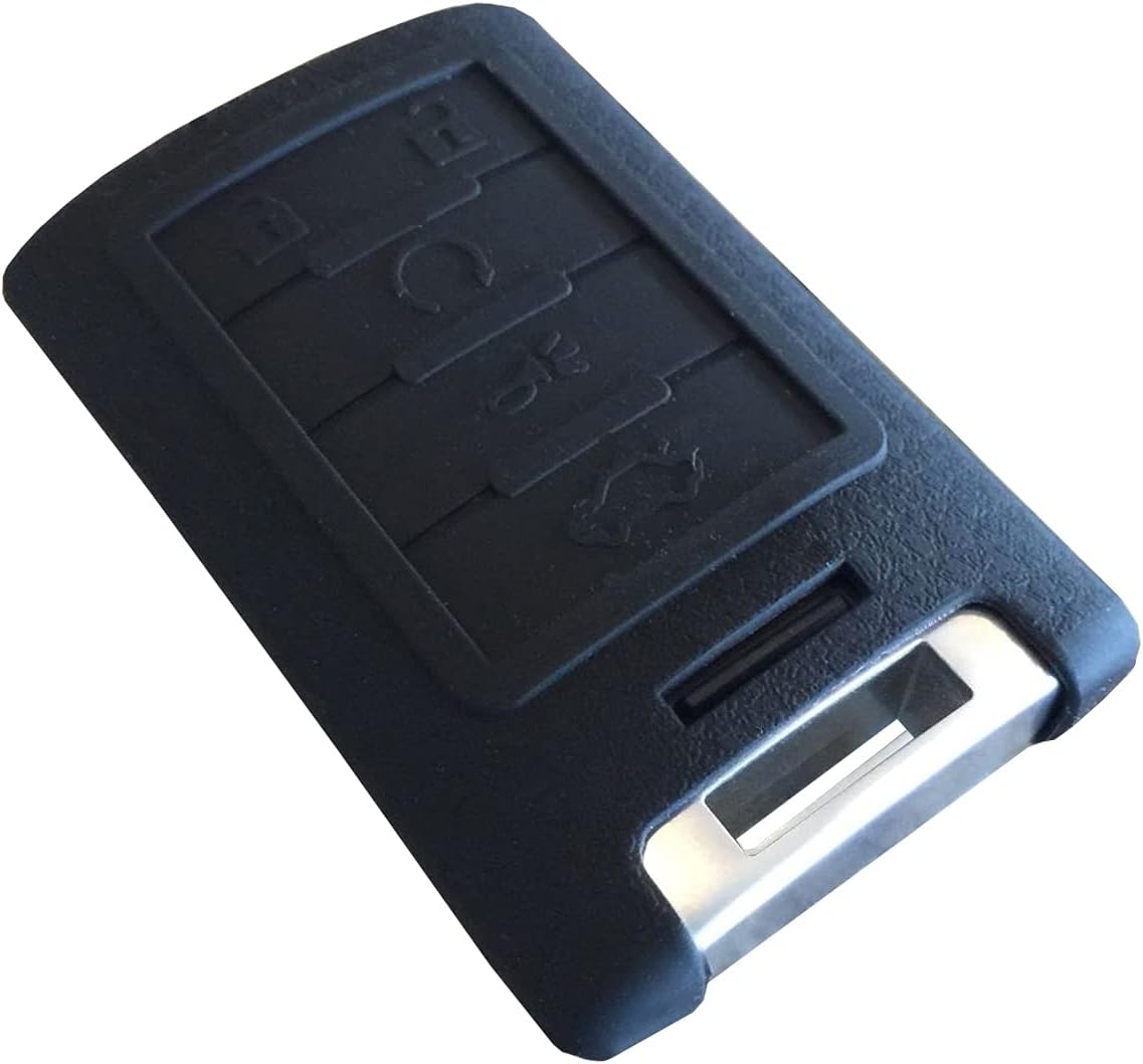 iJDMTOY Black Soft Silicone Smart Key Fob Cover Case, Compatible with Cadillac Escalade ATS CTS DTS XTS SRX, Compatible with Chevy C7 Corvette, etc