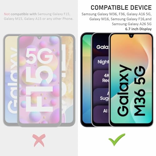 Image of SupCares Tempered Glass for Samsung Galaxy M36, F36, A16, A16, M16 and Galaxy A26 (6.7 Inch) With Installation Kit | Military-Grade Gorilla Screen Protector | Edge to Edge Coverage | Black