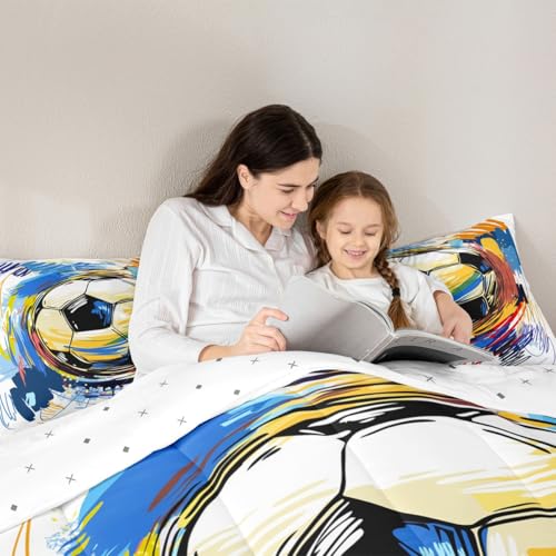 Image of Feelyou Soccer Bedding Set Queen Size for Kids