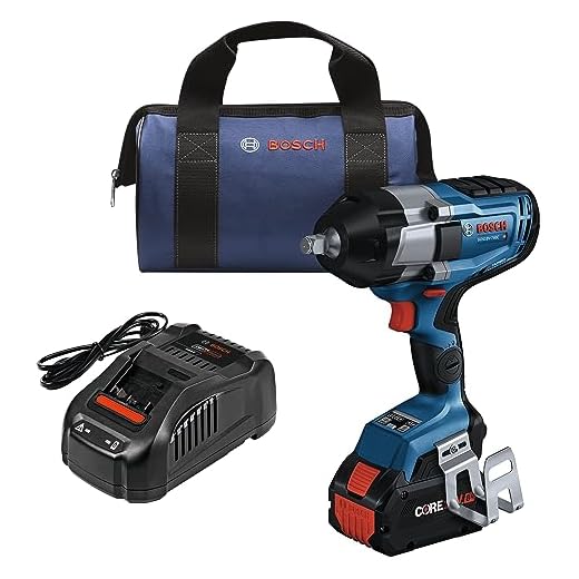 BOSCH GDS18V-740CB14 PROFACTOR 18V Connected 1/2 In. Impact Wrench with Friction Ring Kit with (1) CORE18V 8.0 Ah PROFACTOR Performance Battery , Blue