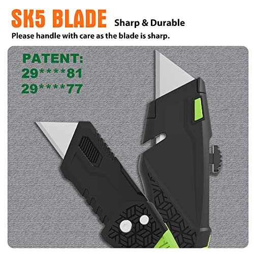 Xw Utility Knife Set, Retractable Box Cutter And Folding Utility Knife With Blade Storage Design, Total 20 Blades Included, 4-Pack #TOP1