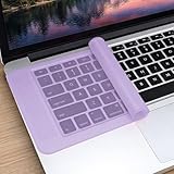 Laptop Keyboard Protector Silicone Transparent Cover for Dustproof Protection Compatible with 13-14 Inch (Purple)