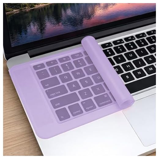 Laptop Keyboard Protector Silicone Transparent Cover for Dustproof Protection Compatible with 13-14 Inch (Purple)