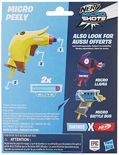 Nerf Microshots Fortnite Micro Peely -- Mini Dart-Firing Blaster And 2 Official Nerf Elite Darts -- For Youth, Teens, Adults #TOP1