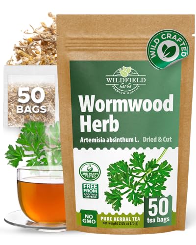Image of 50 Bags Wormwood Herbal Tea (Artemisia Absinthum L.) - 50 Tea Bags 1.5g Absinthe Wormwood Herb