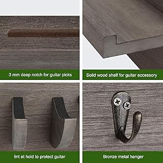 Support mural en bois pour guitare avec 4 crochets, pour accessoires de guitare et d’engrenage et bijoux Key Life (Noir) - Les Beatles, Paul McCartney, John Lennon, RIngo Starr, George Harrison Support mural en bois pour guitare avec 4 crochets, pour accessoires de guitare et d'engrenage et bijoux Key Life (Noir) – Image 5