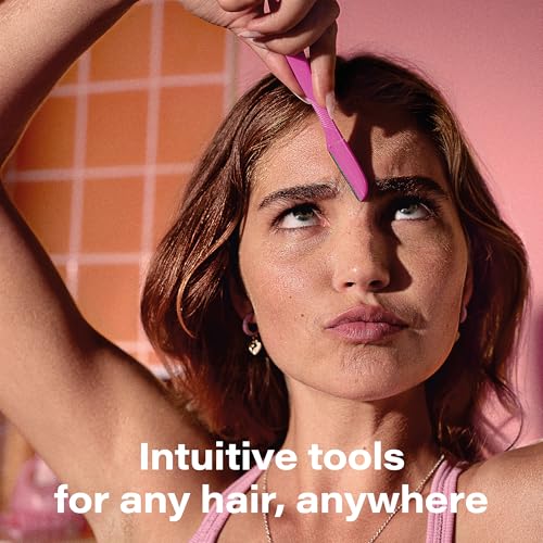 Wilkinson Sword - Intuition Eyebrow Shaper | Facial Hair Remover and Trimmer | Exfoliating Dermaplaning Tool | 3 x Disposable Razors