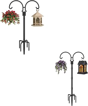 60 Inch Adjustable Two Sided Bird Feeder Pole for Hanging