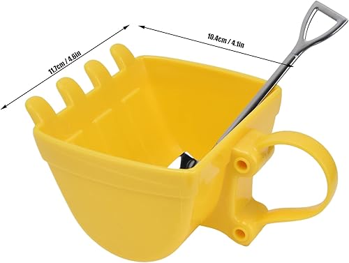Miniatura 4 de TOPINCN Taza divertida de 11.2 fl oz, taza de cubo de excavadora con cuchara de pala de acero inoxidable, taza de café, taza de té creativa, taza de