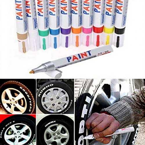 12 Color Universal Waterproof Permanent Paint Marker Pen Car Tyre Tire Tread Rubber