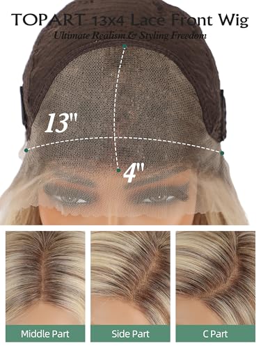 Image of 13 * 4 HD Glueless Human Hair Ombre Mixed Blonde Lace Front Wigs for White Women Straight Wig Pre Plucked 180% Density Transparent (20inch)