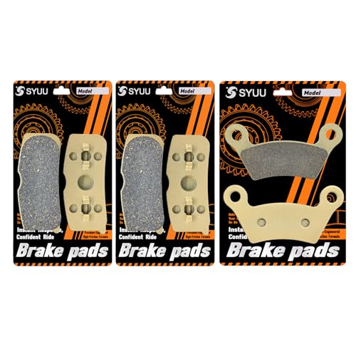 S SYUU Motocicleta ibra de cobre delantero y trasero Pastillas de freno Compatible con Can Am Spyder RS SE5/SM5/Phantom Black 08-09 FA474F FA473R