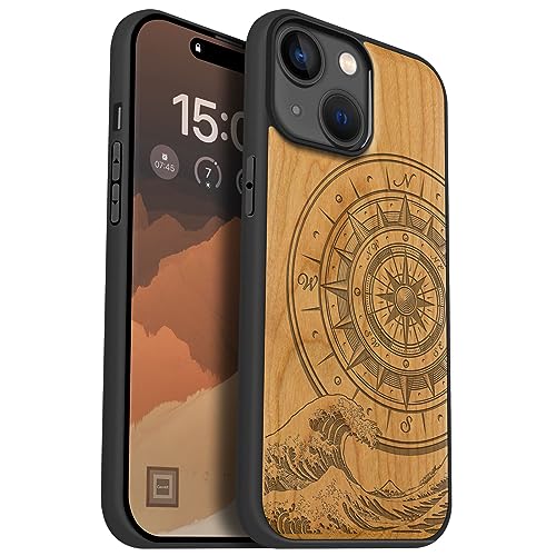 Coque iPhone 15 antichoc en bois compatible chargeur magnétique sans fil