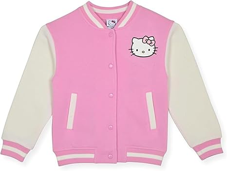 ジャケット・アウター Kitty Hello Kitty Girls Varsity Jacket - Button Front Letterman Girls