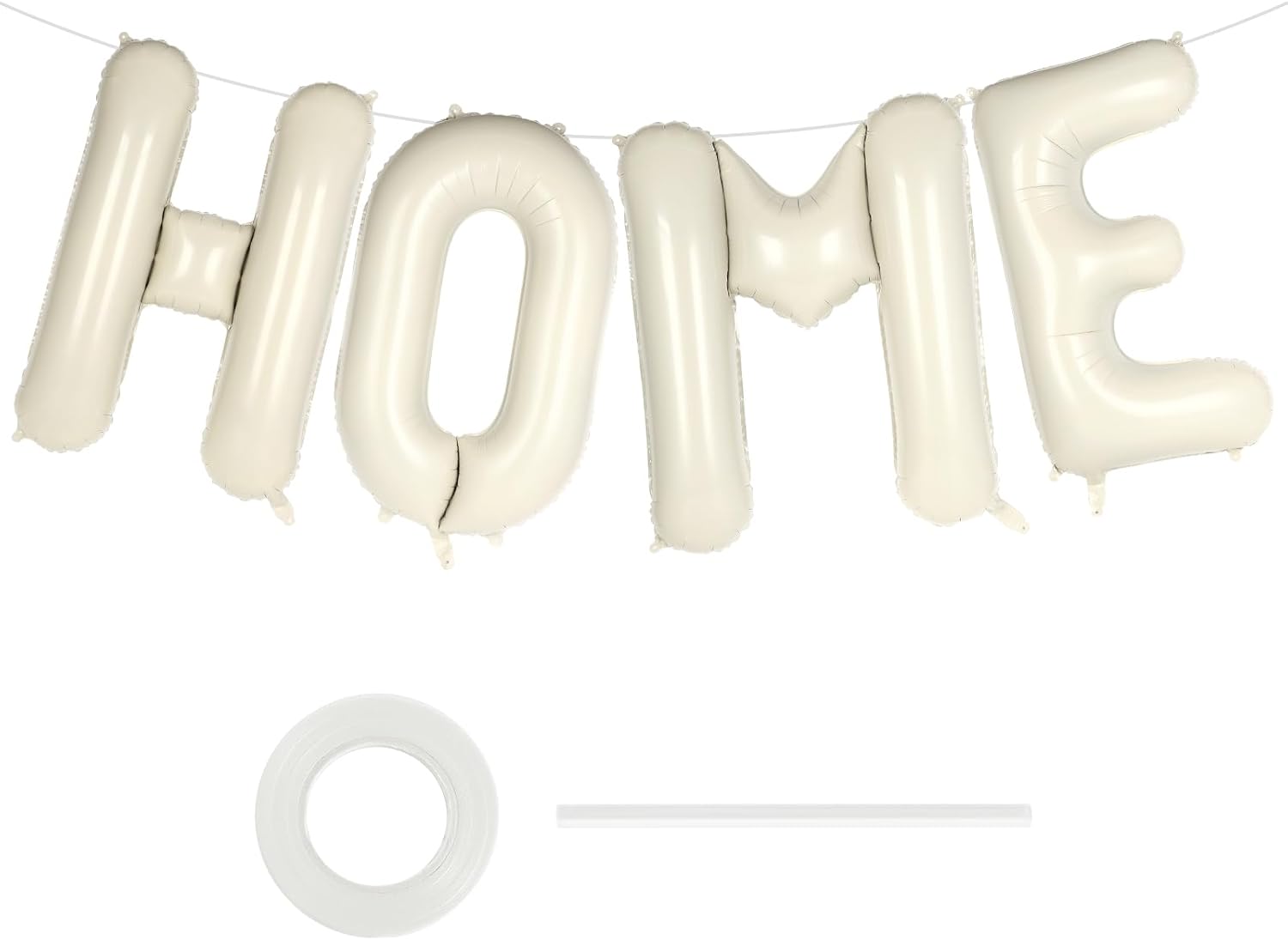 40 Inch Cream HOME Balloon Banner, Beige HOME Balloon for Housewarming Party Decorations, Large Welcome HOME Letter Balloons for Housewarming Homecoming New Home Party Decorations