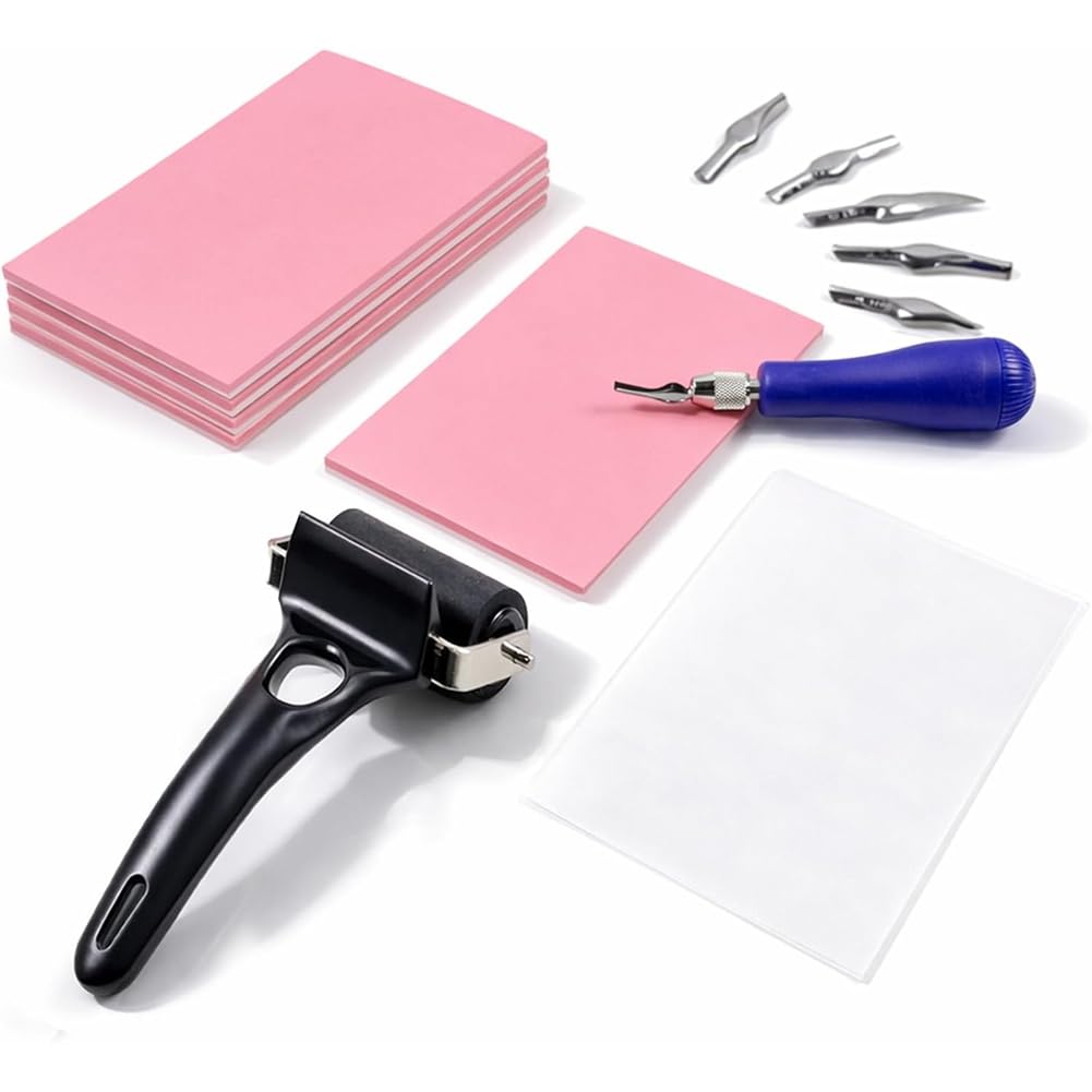 Jnchdghwa Boys As Shown Linoleum Blocks Included Art Linocut Kit For Printmaking, Rubber Stamp Carving& Printing Kit For Beginners And Artists Afor