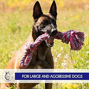 Dog Toys – Durable Dog Toys – Dog Rope Chew Toys – Rope Dog Toy – Tug of War Dog Toy for Large Breed – Small Breed Puppy Teething Toys – Washable Cotton Rope Dog Toy (Aggressive Chewers, 1, Count)