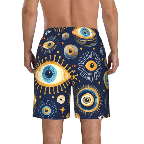 Evil Eye Symbols Dark Blue Unique Vintage Men's Quick Dry Swim Trunks Surfing Beach Mesh Board Shorts3