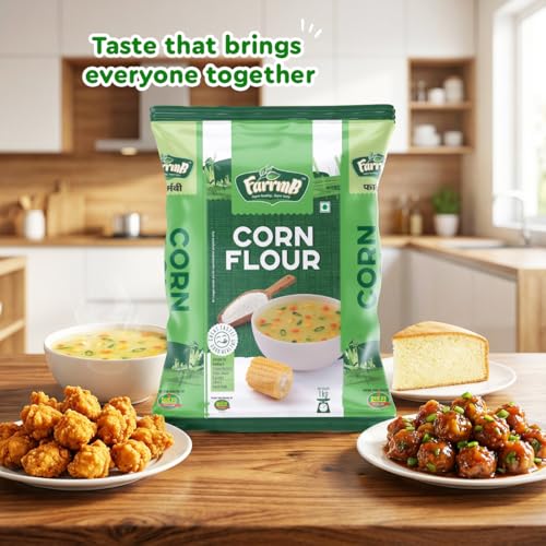 Image of FarrmB Corn Flour | 100% Pure & Natural | Ideal for Soups, Gravies & Baking (1kg)