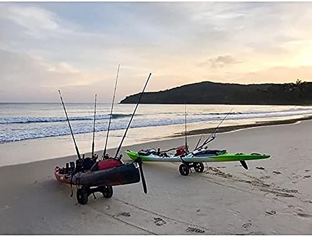 carrelli per kayak Carrello per canoa Kayak Carrello | Rimorchio in plastica per kayak, le ruote cingolate in gomma ad alta aderenza non sono perforanti | Perfetto per un kayak pesante, una canoa, u