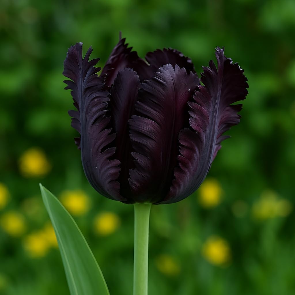 Black Parrot Tulip Bulbs for Planting - Stunning Almost Black Tulips, Perennial, Top Size Bulb (20 Bulbs)