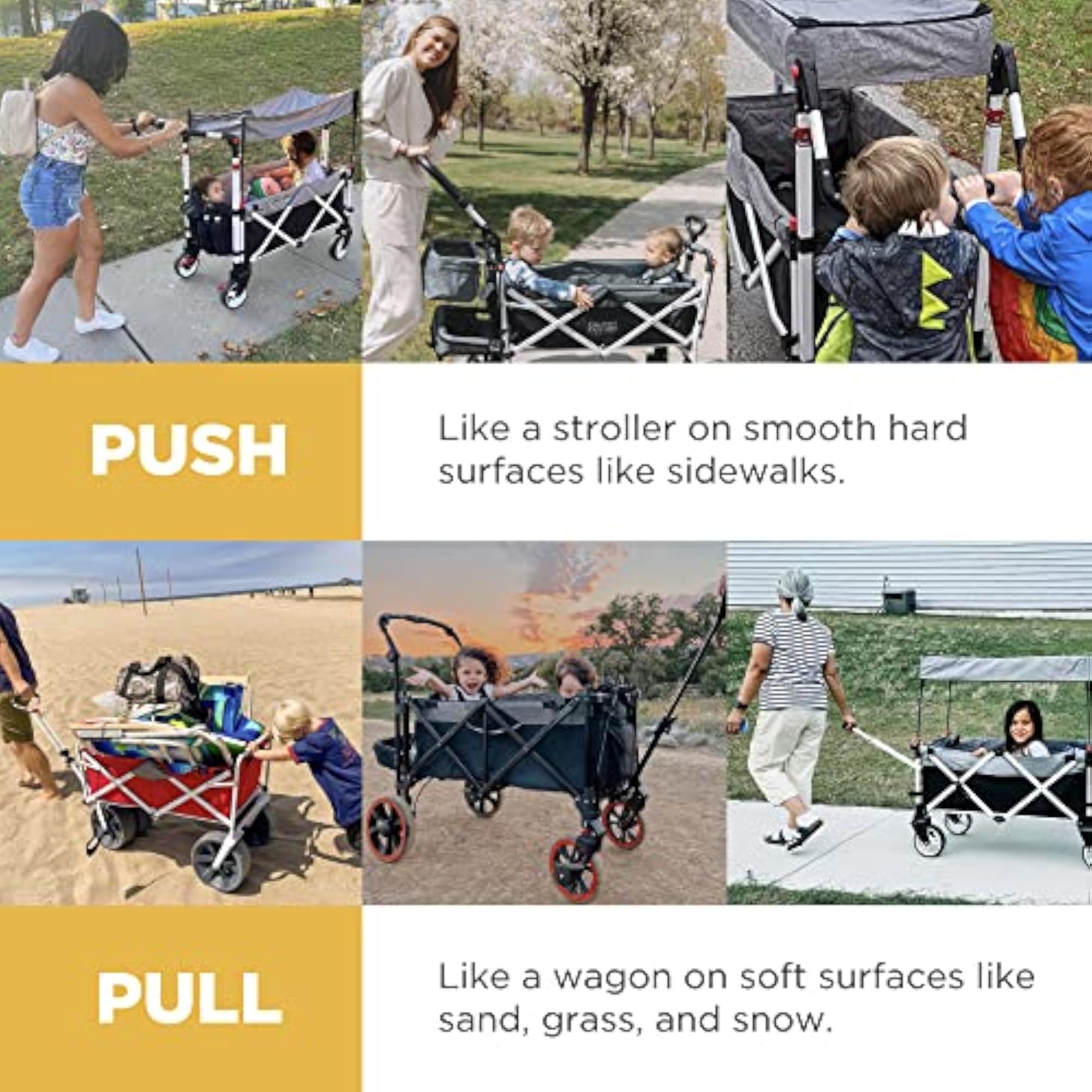 Ultra Compact Folding Stroller Wagon with Canopy