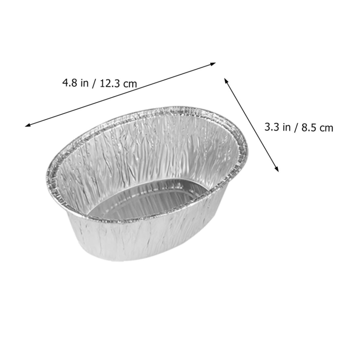 GALPADA Vaschette Resistenti Alte Temperature in Carta Stagnola Usa e Getta Ovali Argento 125 Pezzi per Riscaldare e Conservare Cibo in Forno e Frigorifero