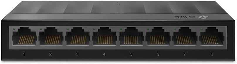 TP-Link LS1008G 8-Port Desktop/Wallmount Gigabit Ethernet Switch/Hub, Ethernet Splitter, Plug & Play, Desktop, Plastic Case