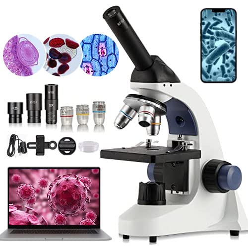 Monocular Microscope Camera Kids Adults - 40X-2000X Monocular Microscope For Kids Adults Students With Electric Eyepiece, Storage Bag, Metal Eyepiece, Slides (2022 #TOP21