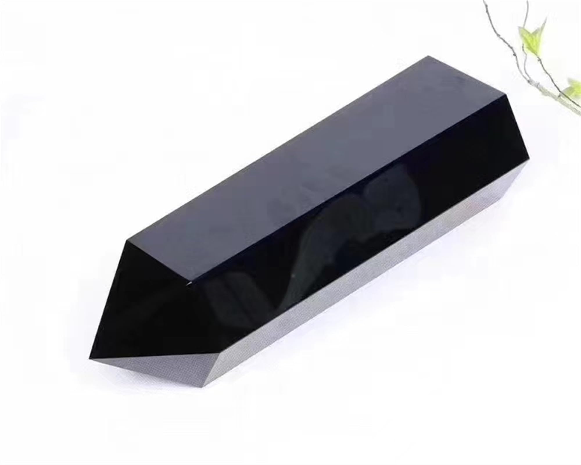 Adornos de cristal Columna Hexagonal de obsidiana de roca Natural, adorno Mineral de punto de cristal, varita curativa, decoración del hogar, decoración de regalo DIY hermoso cristal(6-7cm 1pc)