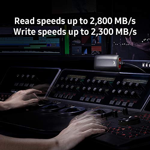 Image of Samsung X5 Portable SSD - 500GB - Thunderbolt 3 External SSD (MU-PB500B /AM) Gray /Red