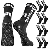 Utensilsto 4 Paare Fußball Socken Jungen Grip Socken Fussball Kinder Fußballsocken Anti Rutsch Football Socks Rutschfeste Sportsocken für Fussball Basketball Laufen Tennis, Schwarz, 35-39