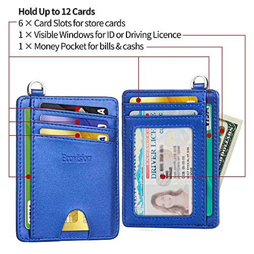 Image of Slim Minimalist Front Pocket Wallet, RFID Blocking Credit Card Holder Wallet with Detachable D-Shackle for Men Women