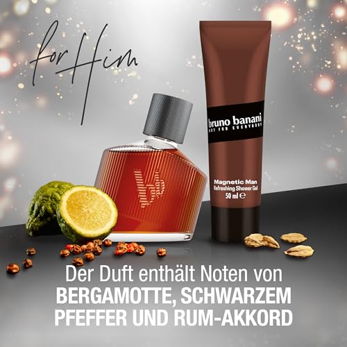 bruno banani Magnetic Man Geschenkset mit Eau de Toilette und Duschgel, fesselnd-sinnlicher Duft für Männer, 30 ml und 50 ml – Ansicht 6
