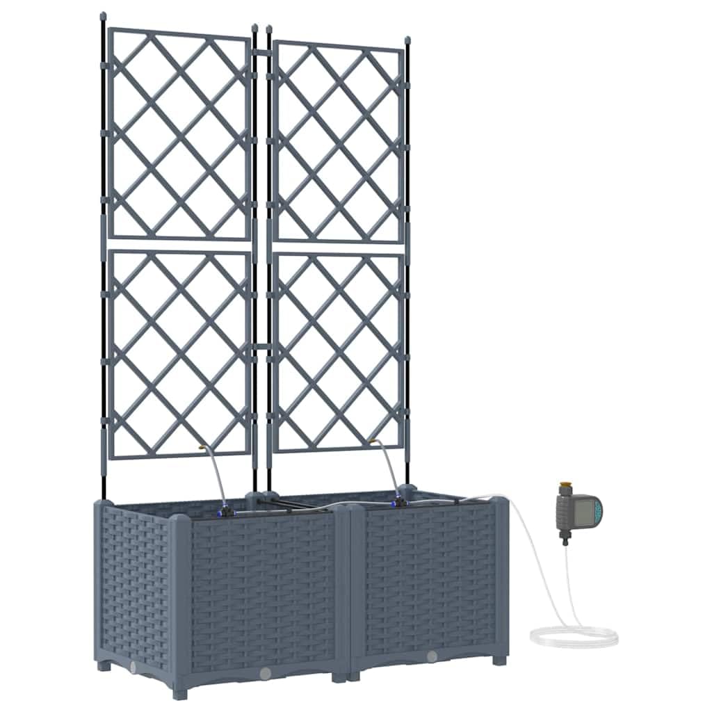 vidaXL Doniczka ogrodowa 2 pcs Jasnoszary 80 x 40 x 142 cm, Ogród i taras, nowoczesna doniczka samonawadniająca, trwały pojemnik na rośliny patio