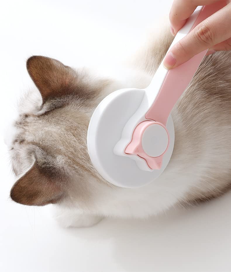 Miniatura 6 de Cepillo para mascotas para amigos peludos, cepillo autolimpiante para gatos con liberación de pelo para desprendimiento y aseo, cepillos de limpieza