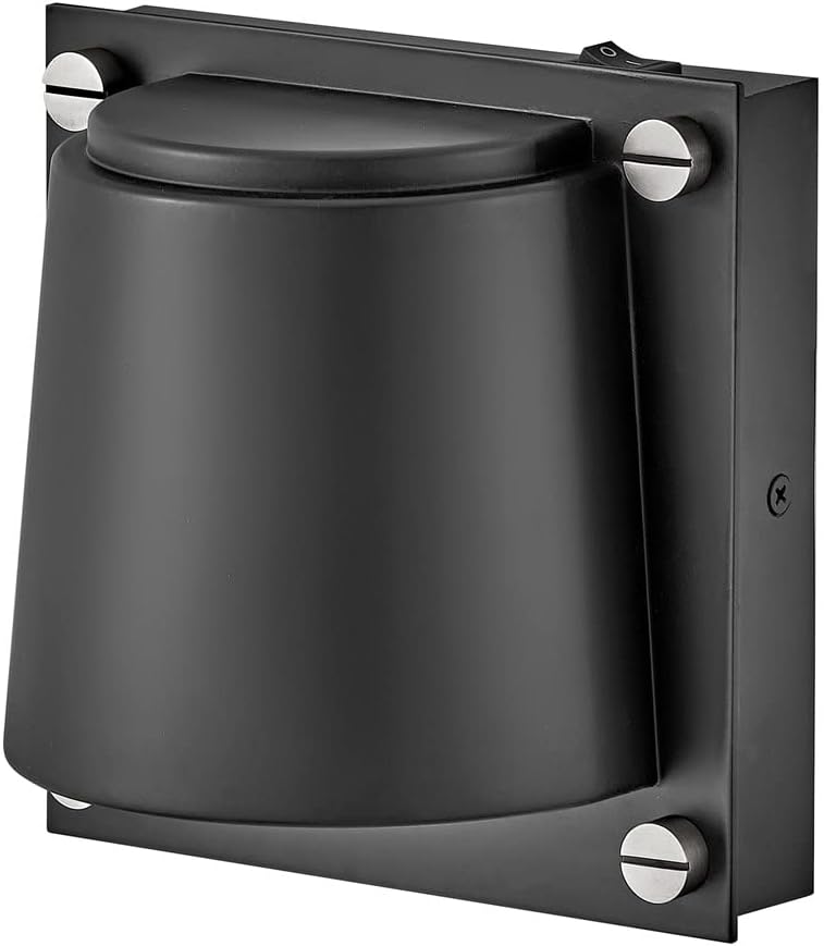 Hinkley Scout Single Light Wall Sconce, Compact, LED Included, On/Off Switch, Interchangeable Decorative Screws, Black Finish