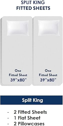 Miniatura 5 de Juego de sábanas de algodón Giza de 1000 hilos para cama ajustable, juego de 5 piezas con 2 sábanas bajeras individuales XL, bolsillos profundos de