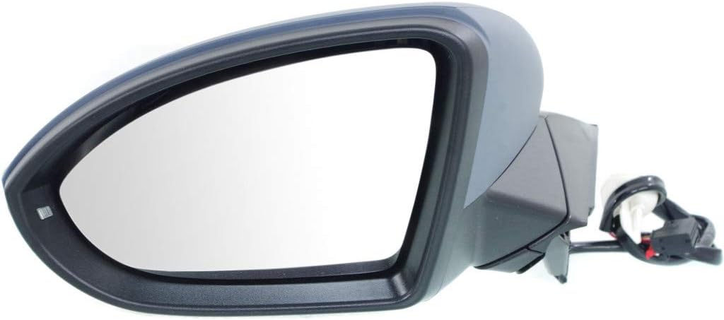 For Volkswagen Golf Alltrack 2017 2018 Door Mirror Driver Side | Power Glass | Manual Folding | Heated | w/Signal Light | Paintable | 5GM8575079B9, 5GM8575079B9-PFM | VW1320154