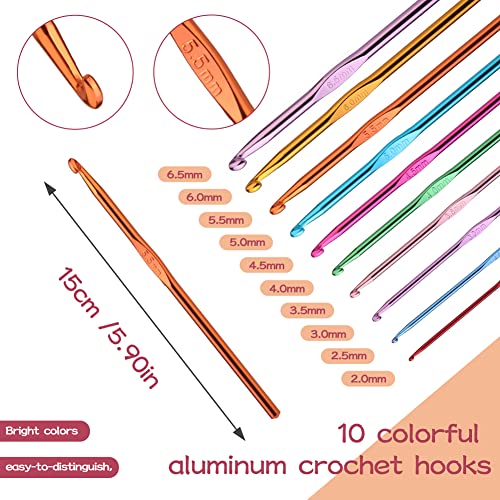 UzecPk 96 PCS Crochet Hooks Kit, Crochet Needles Set with Storage Bag, Aluminum Crochet Hooks with Stitch Markers and Large-Eye Blunt Needles for Experienced Crochet Hook Lovers - Thumbnail 3