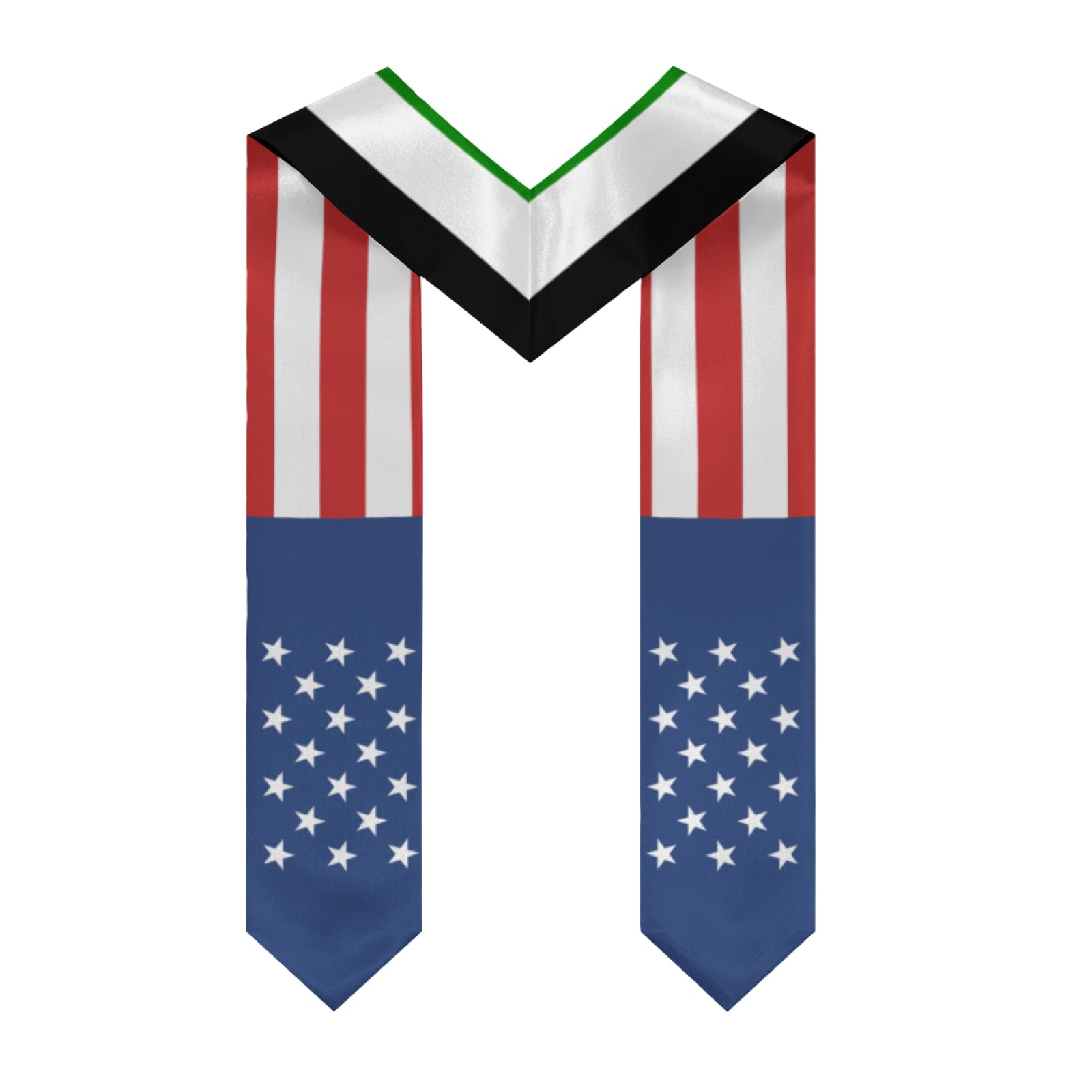 Vintage Western Sahara Flag Graduation Stole Sash Shawl for Men Women Thickened V-Neck Scarf Double-sided for International Students Teachers Study Aboard Graduate Gift 72 inches Unisex